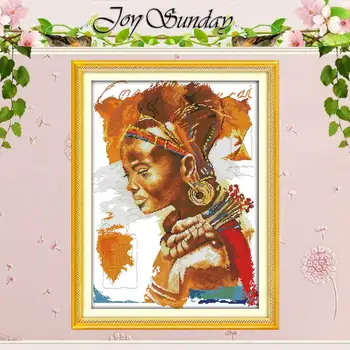 

The African Woman Patterns Counted Cross Stitch 11CT 14CT Cross Stitch Sets Chinese Cross-stitch Kits Embroidery Needlework