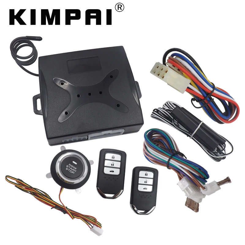 KIMPAI Car Remote Keyless Push Start Stop Button Alarm Remote Unlock