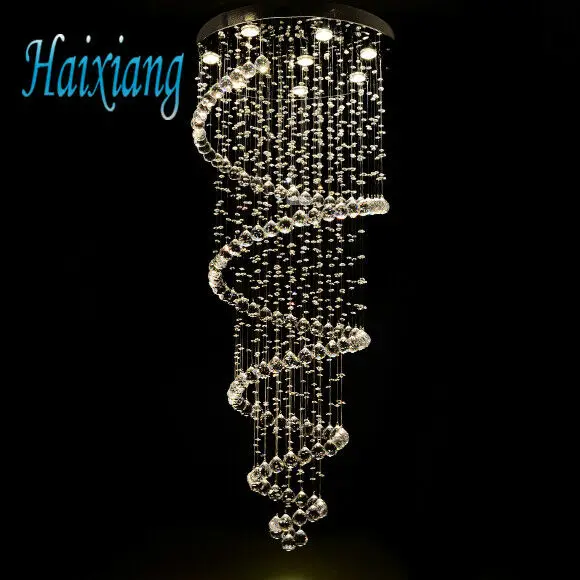 

Modern K9 Crystal Modern Ceiling Ligh LED Crystal Rain Drop Spiral Pendant Lamp Luxury Chandelier Staircase Lighting