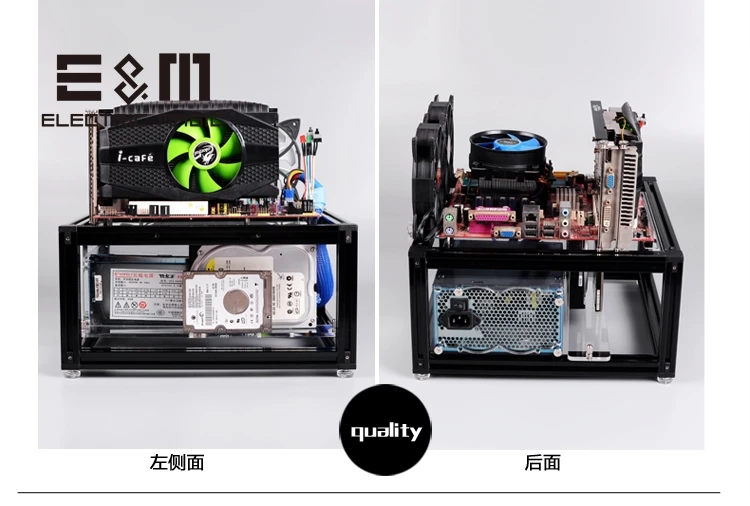 Компьютерный чехол для тестового скамья ПК с открытой рамой DIY Mod MATX M ATX