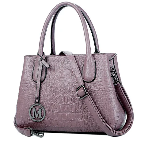 Роскошная женская сумка из кожи аллигатора, дизайнерская сумка из натуральной кожи для женщин, кожаные сумки через плечо, женская сумка - Цвет: violet