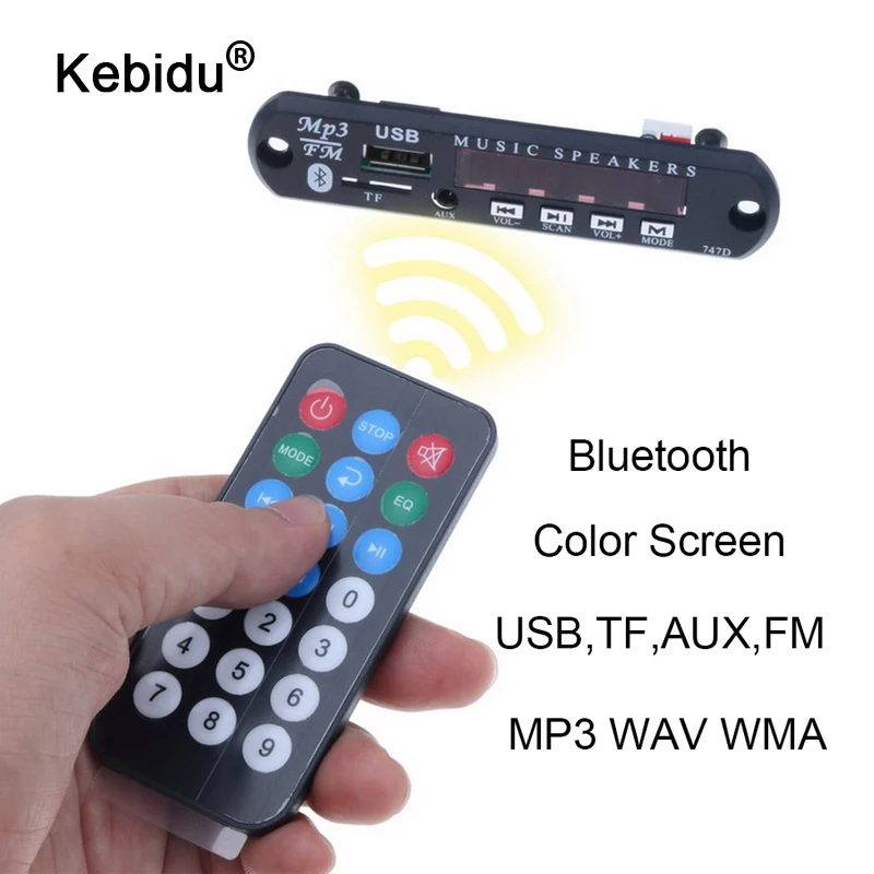 Kebidu USB 3 5 мм AUX Bluetooth FM радио V5.0 беспроводной приемник MP3 плеер в 12 В декодер плата