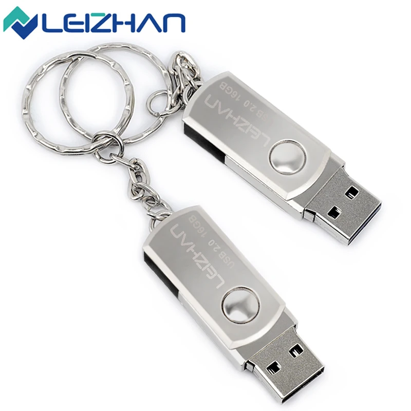 LEIZHA USB карта памяти металлический флеш накопитель брелок для ключей Jump Drive 64 ГБ 32 16