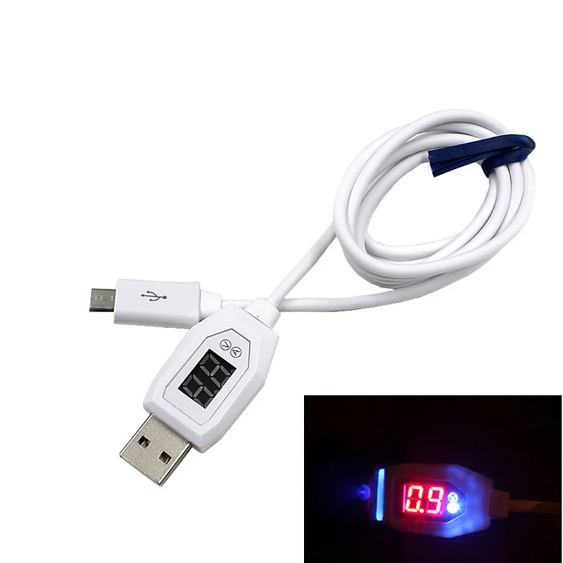 Micro USB Cable 3A LED Digital Indicator Current Voltage Fast