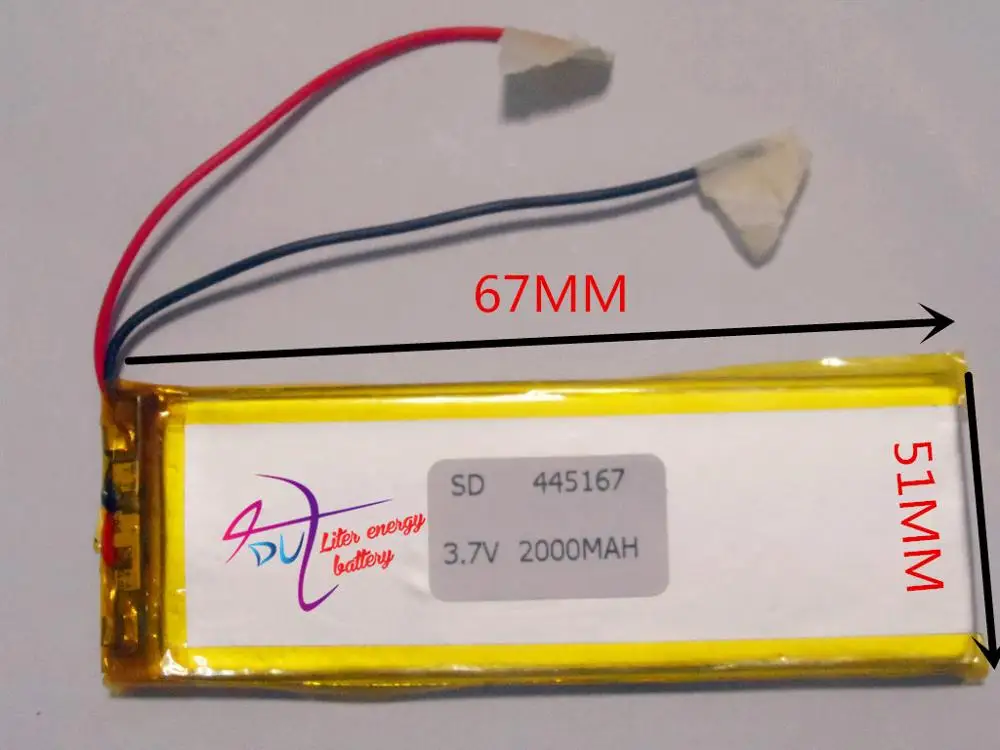 The tablet battery 3.7V,2000mAH,[445167] PLIB; polymer lithium ion / Li