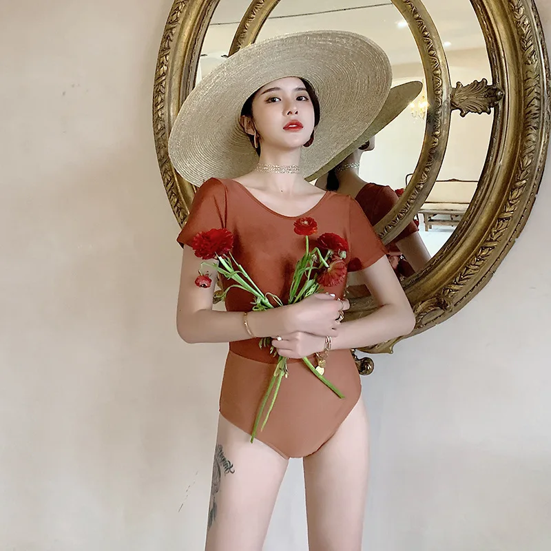 

Swiming Swim Suits Swimsuit 2019 For Full One Piece Women Woman Swimsuits Solid New Sexy Geometric Cotton Bathing Suit