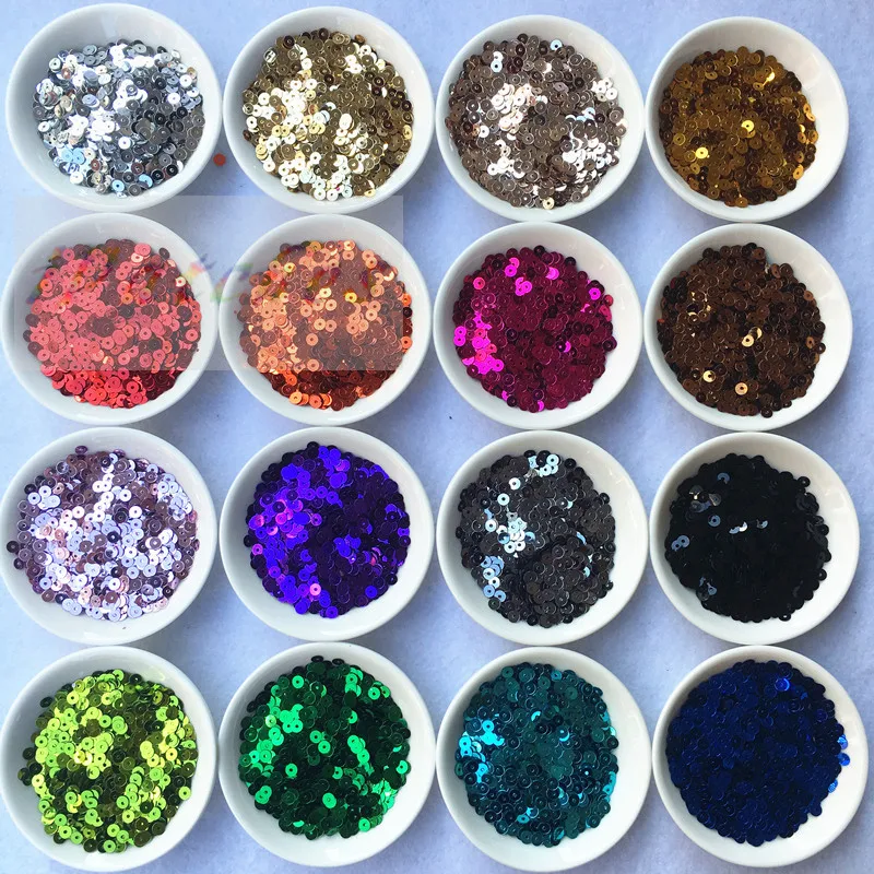 

Sequin 4mm Flat Round PVC loose Sequins Paillette Sewing Wedding Decoration Craft DIY Accessories Lentejuelas Para Coser 10g