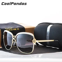 Coolpandas Brand Designer HD Polarized sunglasses women Retro Metal Frame Sun Glasses Famous Lady Gift Oculos Feminino D UV400