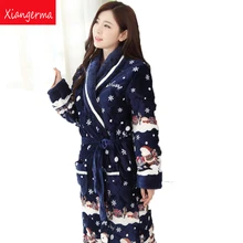 Xiangerma Luxury Folder Cotton Flannel Winter Pajamas Ms Triple Thick Warm Pyjamas Santa Claus Robes Set
