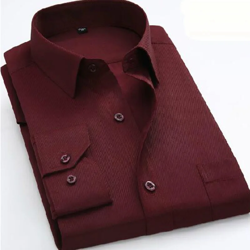 

Men Long Sleeve Dress Formal Business Shirts Camisa,Solid Color Pure Cotton Breathable Soft High Quality Shirt Vestido Plus Size