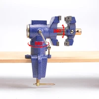 2-1/2" Two Jaws Clamp-on Vice Swivels and Rotates 360 Degrees Multi-purpose Table Swivel Vise with Anvil 2