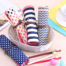 YILE 1 шт. косметичка из парусины Веревка катушки Стиль Пенал школьный поставки полоса точка зигзаг линия