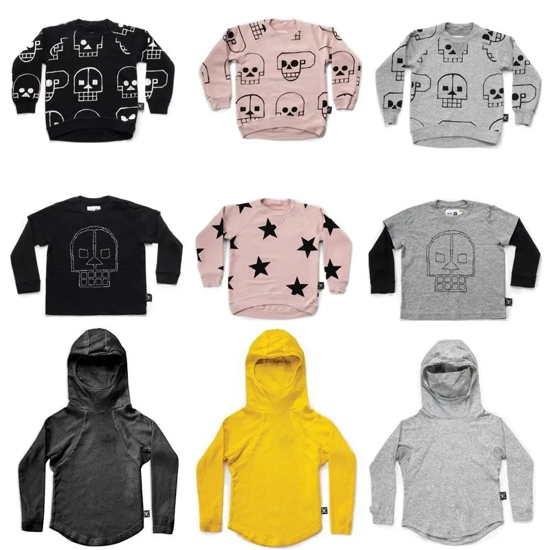 

Kids Long Sleeve T-shirts Boys Skull Robot&star Sweatshirt Toddler Girl Tops Ninja Shirt Baby Embroidered T-shirt Nununu Clothes