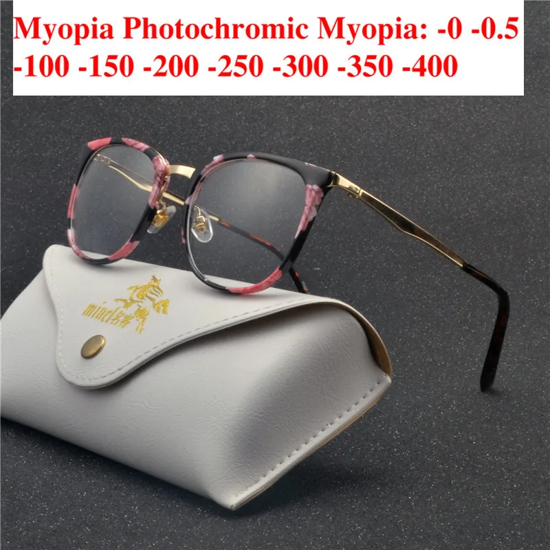 

Cat Transition Sunglasses Photochromic myopia Eyeglasses Finished myopia Glasses for Women Computer Optical Glasses Frame NX