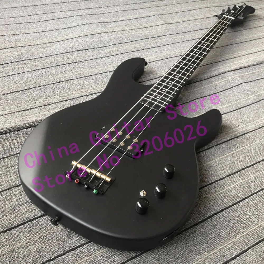 custom shop Modulus Graphite Funk Unlimited 4 strings bass guitar;matte black finish;free
