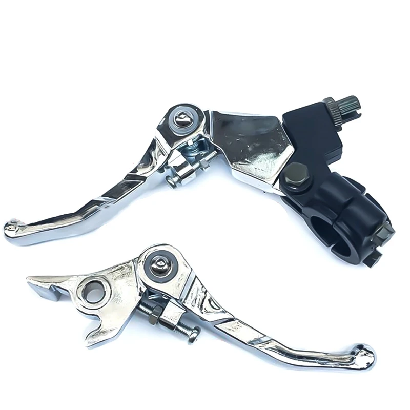 

2Pcs/Set Motorcycle Brake Clutch Levers Set Adjustable Fold Back Chrome Brake Lever Clutch Set for Motocross Refit Accessories
