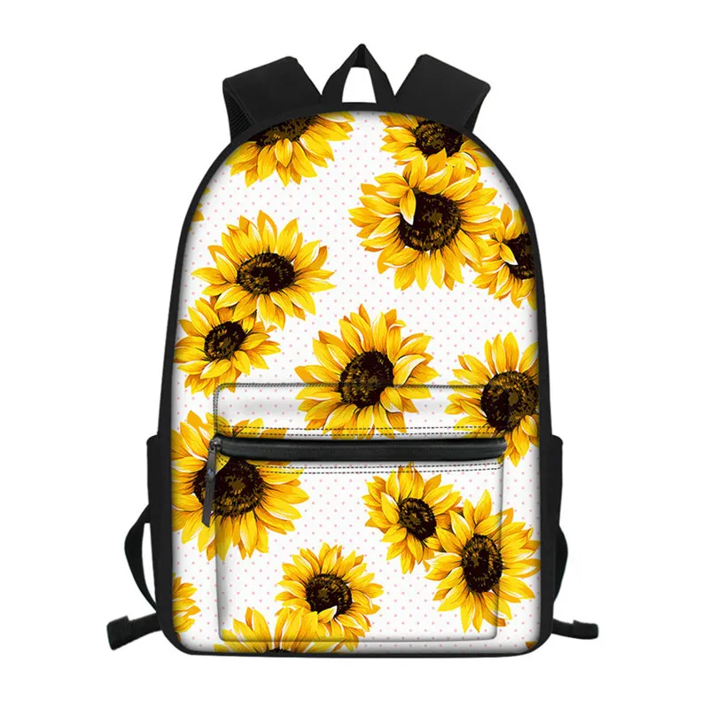 FORUDESIGNS/сумки на плечо для женщин, с принтом подсолнухов, школьные сумки для подростков, школьный рюкзак для подростков, Детская сумка с цветочным принтом - Цвет: YQ2949Z58