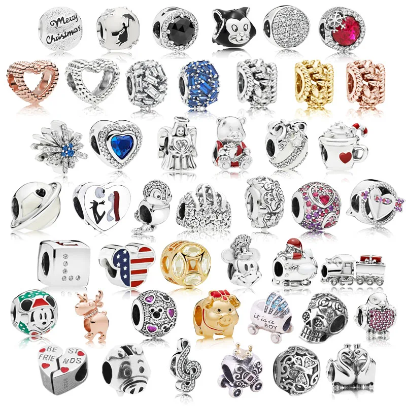 

Snowflake Santa Deer Swan Angel Coconut Skull Charm 925 Silver Original Fit Pandora Bracelet for Women Jewelry Christmas Gifts
