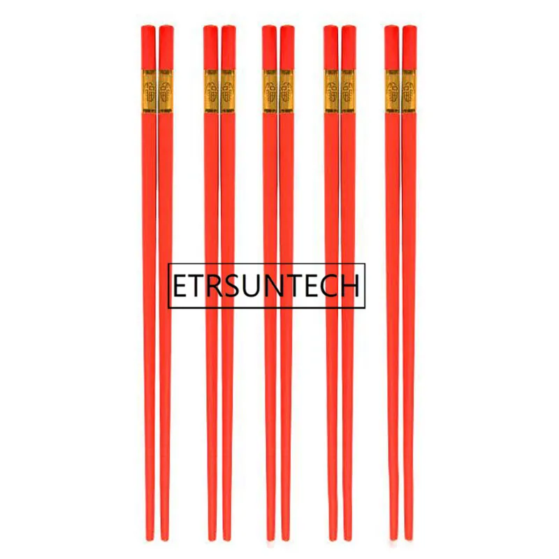 

100pairs Alloy Red Chopsticks Chinese Long Non-Slip Sushi Hashi Chop Sticks Set Wedding Favors and Gifts Tableware