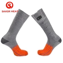 

Savior heat battery heated Cotton sock 3 levels control 7.4V heating socks 37-55c winter Warm fishing Soft washable men women