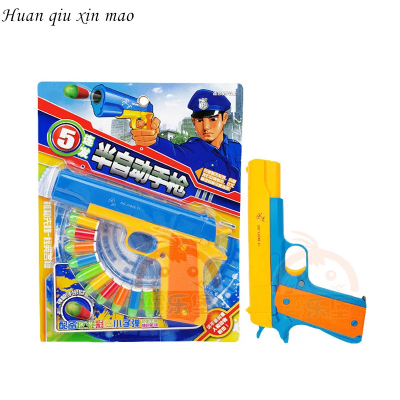 Huan qiu xin mao ABS Plastic Toy Pistol Classic m1911 Toys  pistol Children's toy gun Soft Bullet Gun plastic toy guns