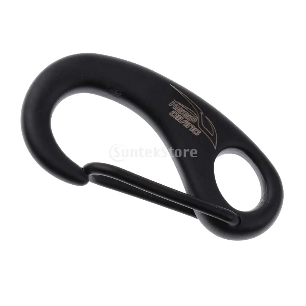 Scuba Diving 50mm 70mm 316 Stainless Steel Egg Shape Quick Link Carabiner Snap Hook Buckle Black Metal Clip