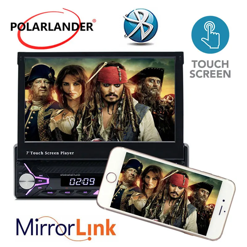 Retractable Touch Screen Car Audio Radio Bluetooth