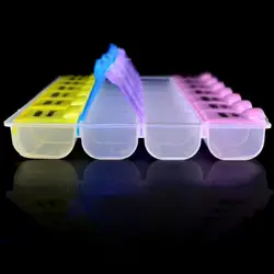 Пластик 28 слотов многоцветный Регулируемый контейнера таблетки Драгоценности держатель серьги ногтей Книги по искусству советы в стол