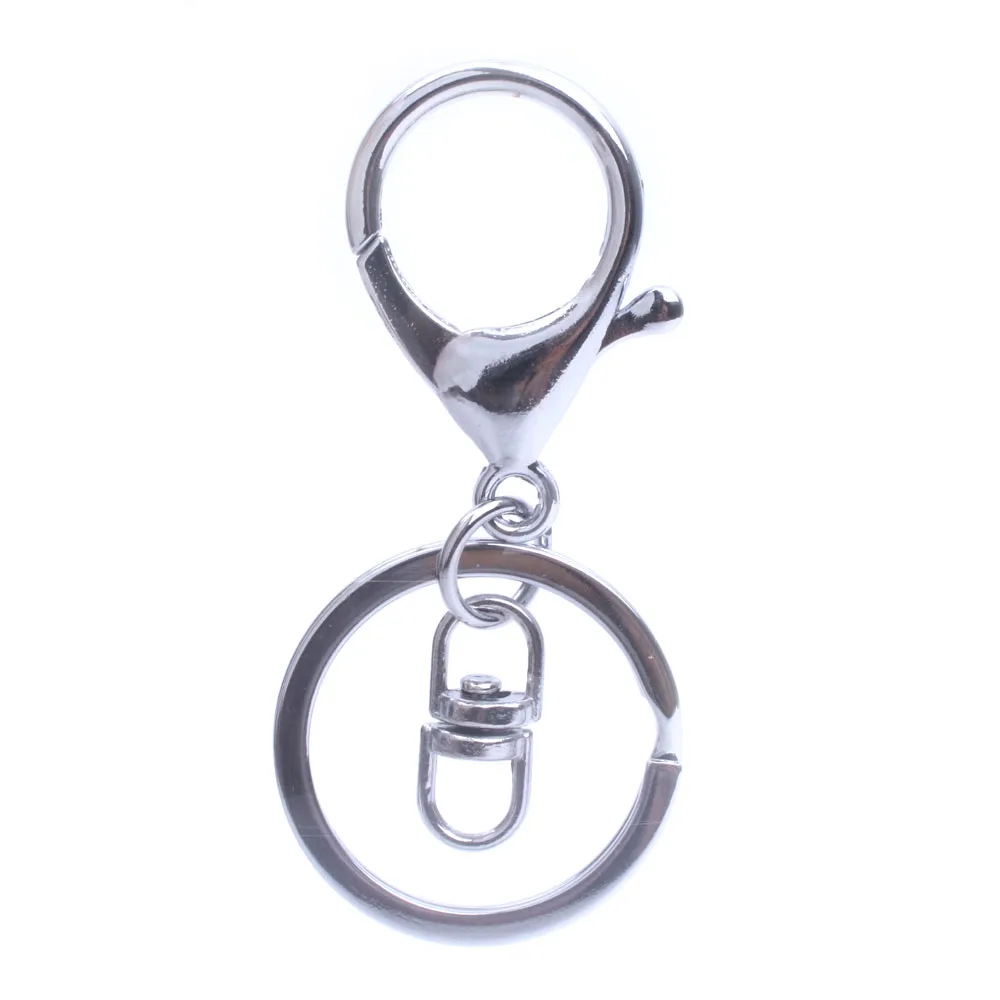 

10pcs/lot Keychains Key Chains Lobster Clasps With 30mm Key Ring Jewelry Findings & Components Keyring Making Supplies Wholesale