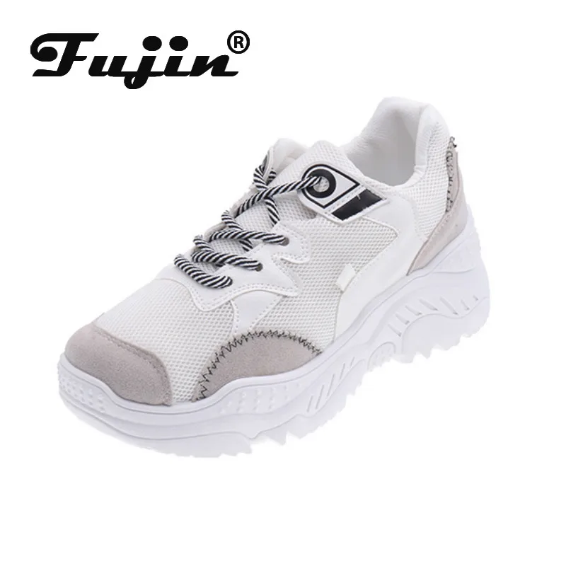

Fujin Women Casual Shoes Autumn Mesh Women Shoes Dropshipping Flats Platform Lace-Up Fashion Breathable Women Sneakers Woman