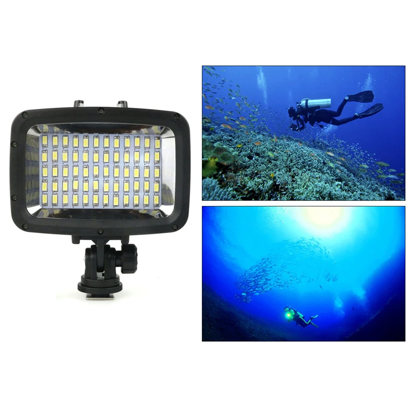 

40M Waterproof Diving Light 1800LM 60LED Diving Lamp Video Light for GoPro Hero 6/5/4 Action Cameras