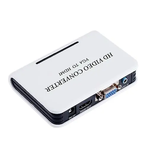 Free shipping&wholesale PC laptop VGA to HDMI converter adapter box with audio input Full HD 1080P vention hdmi to dvi converter full hd 1080p audio converter adapter with dual audio interface for hdtv projector drop shipping