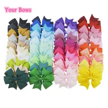 Vous Arcs 20 pcs/40 pcs 3 Pouces Polyester Filles Arcs De Cheveux &Eacute;pingles &Agrave; Cheveux Mode Boutique Solide Arcs Pinces &Agrave; Cheveux enfants Accessoires De Cheveux(China)