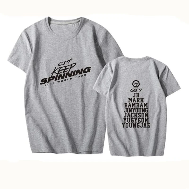 Kpop World tour Keep Spinning футболка с коротким рукавом kpop Got7 Джексон мужские и женские