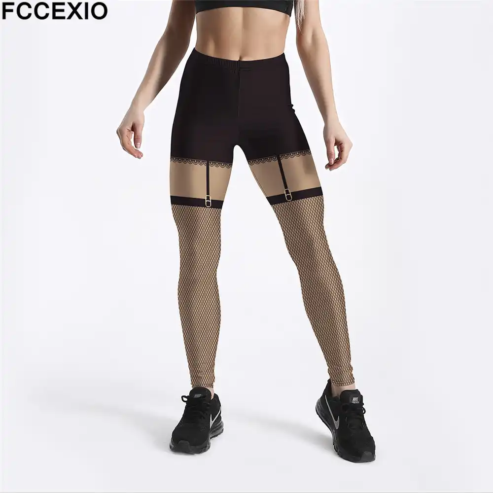 black mesh workout leggings