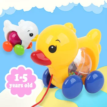 

Baby Rattles Pull rope Duck Animals Hand Jingle Shaking Bell Car Rattles Toys Music Handbell for Kids Early Education Gift