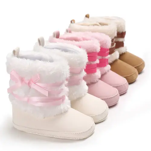 

Winter Newborn Baby Boy Girls Snow Boots Crib Shoes Warm Prewalker Booties 0-18M