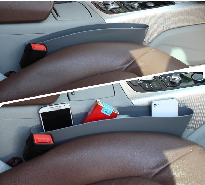 Карта автомобильное кресло подсветки перчаточного ящика автомобиля сумка для хранения Авто Коробка для хранения между сиденьями, зажим для автомобильного с защитой от проливания