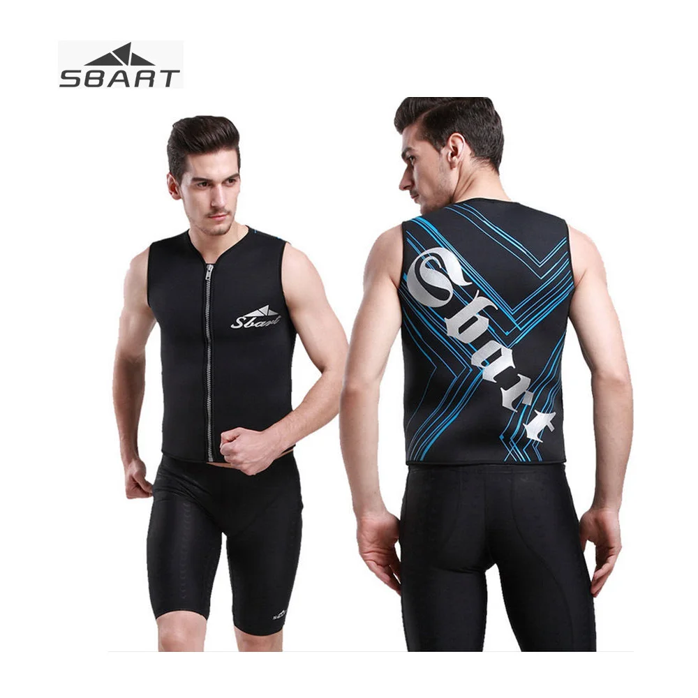 Sbart Mens Womens Swim Vest Sleeveless Wetsuit 3MM Neoprene Front Zip