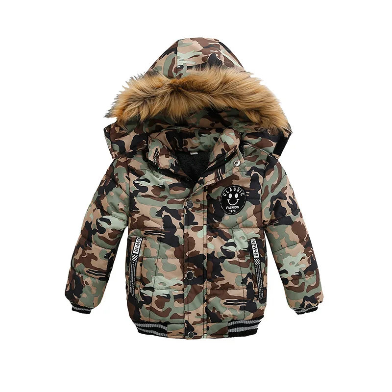 Winter Children Cotton Down Jacket Boy Long Jacket Camouflage Parka Kids Coats A