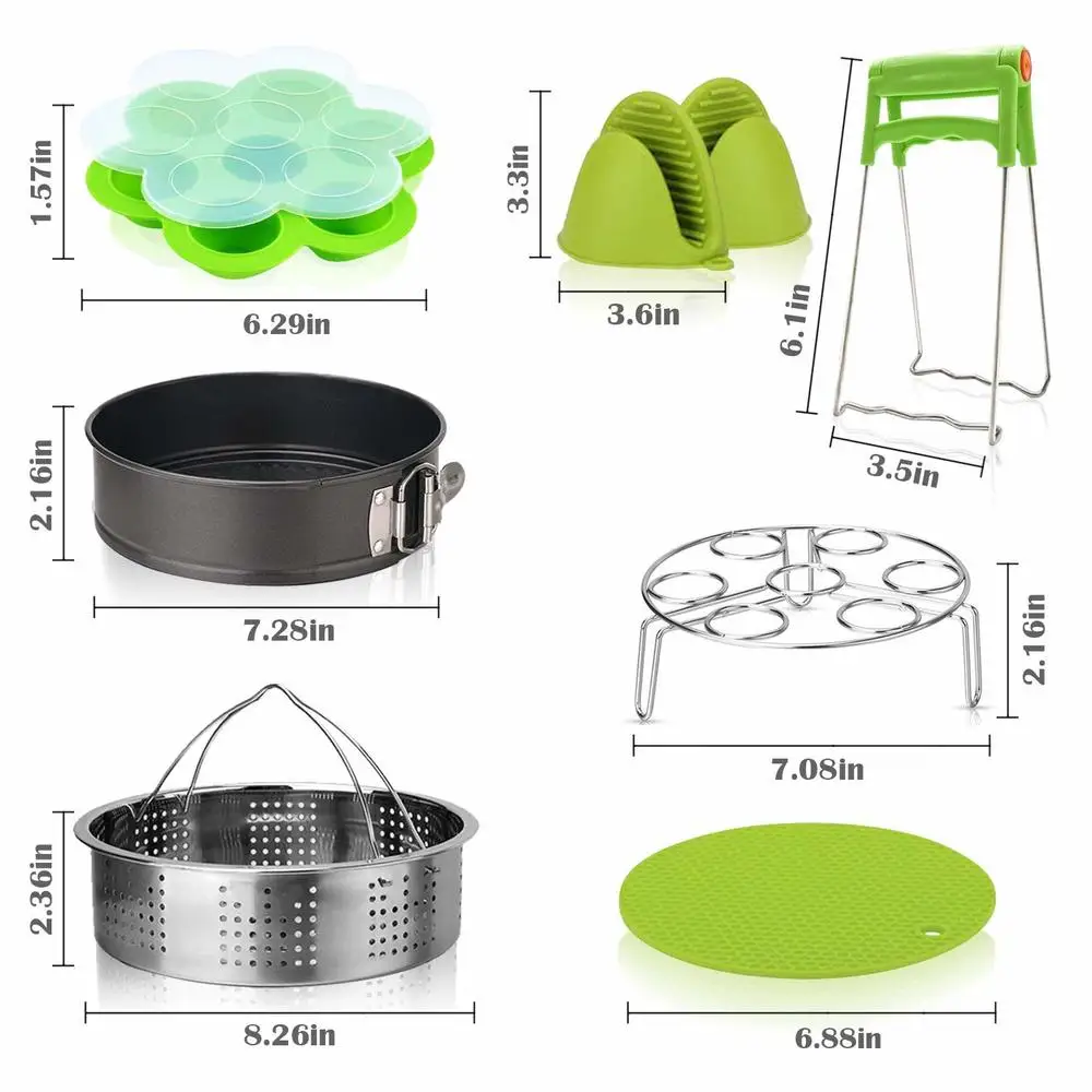 Instant Pot Accessories Set 10 Pcs Compatible with 5,6,8Qt Pressure Cooker Stainless Steel Non-Stick Cooking Tools for Kitchen