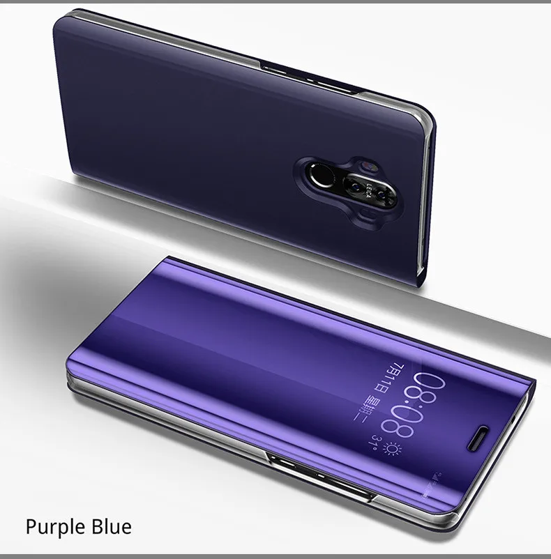 Nfh для Huawei Коврики 10 Pro случае зеркало Clear View Smart Cover Интеллектуальный сна защитный флип чехол для Huawei коврики 10 - Цвет: Royal blue