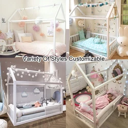 Handmade Montessori Floor Bed Frame Natural Wooden House, Fit Toddlers Bed Baby Crib Mattress, Kids Boys Girls Room Decorations Handmade Montessori Floor Bed Frame Natural Wooden House, Fit Toddlers Bed Baby Crib Mattress, Kids Boys Girls Room Decorations