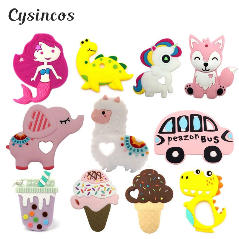 

CYSINCOS Cartoon Baby Silicone Teethers Koala Owl Elephant Baby Ring Teether Silicone Chew Charms Baby Teething Gift Toddler