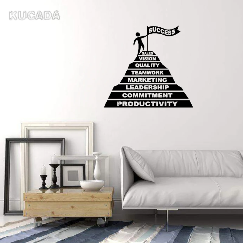 Creative Vinyl DIY Wall Decal Sticker Success Pyramid Office Meeting room Style Home Decor Art Mural JG4073 | Дом и сад