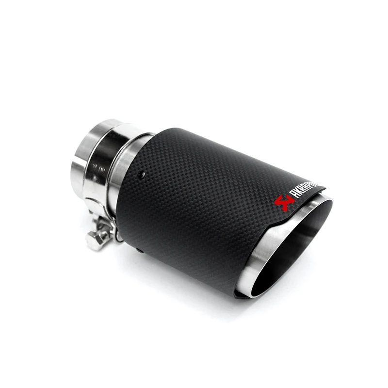 Akrapovic Carbon Fiber Gloss Black Universal Round Stainless Steel Exhaust Tip Muffler Tip Pipe