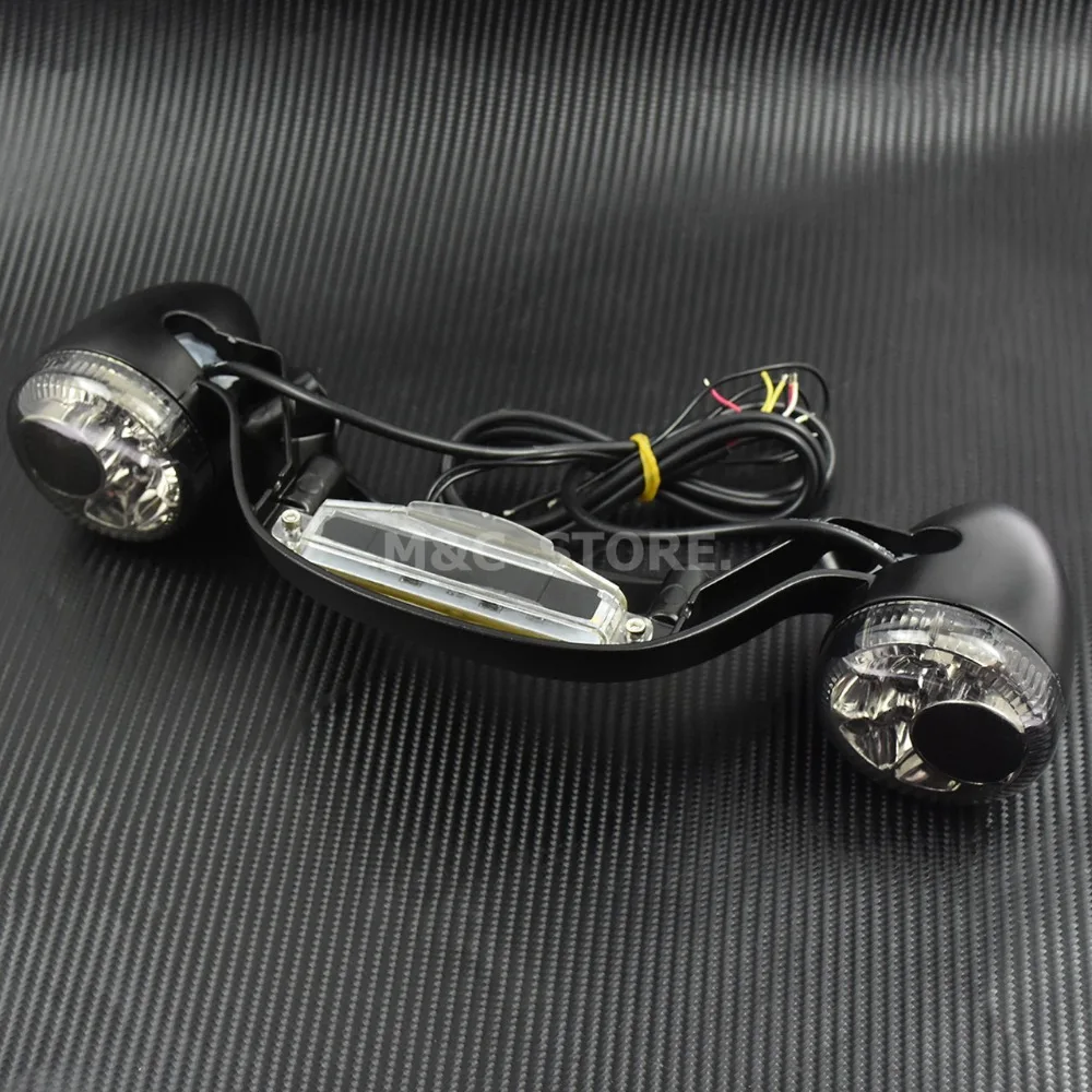  Motorcycle Lamp Smoke Rear LED Brake Light Turn Signal Bar Black For Harley Touring Street Road Gli - 32880957916