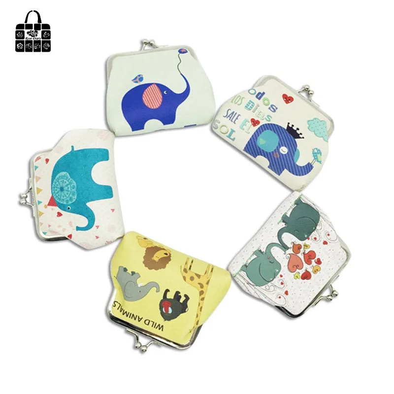 

Rose Diary New Cartoon Elephant Fashion Coin Purse Child Boy Girl Creative Small Wallet Female Key Bag Card Bag Small Gift