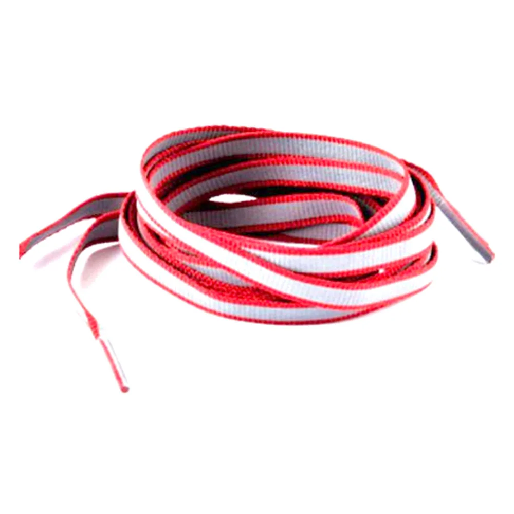 1 pair Flat Reflective Running Shoe Laces Safety Luminous Glowing Shoelaces Unisex For Sport Basketball Canvas Shoes