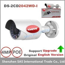 Free shipping Hikvision DS-2CD2042WD-I English version 4MP IR mini Bullet ip Camera, P2P CCTV camera POE,1080P ip cctv camera